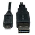 Evolve Universal Reversible USB 2.0 High-Speed Cable Reversible A to 5Pin Micro B MM 6 ft. EV150437